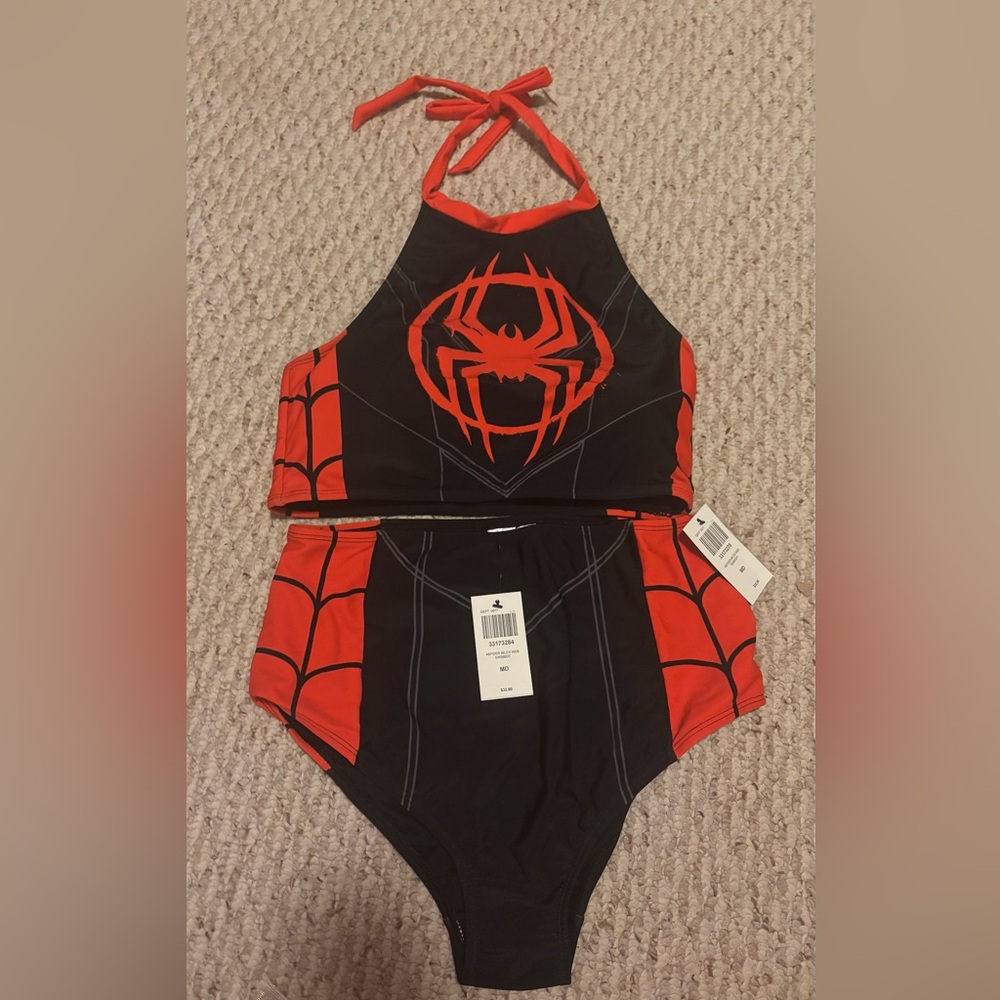 Spider Man Across the Spider Verse Miles Morales Swim Suit - Picture 3 of 5